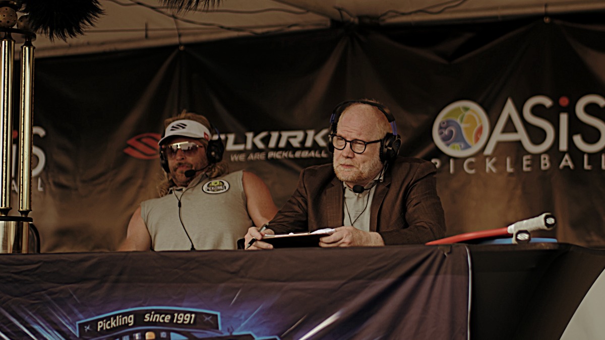 Glenn Morshower and Brent Crable in announcer booth