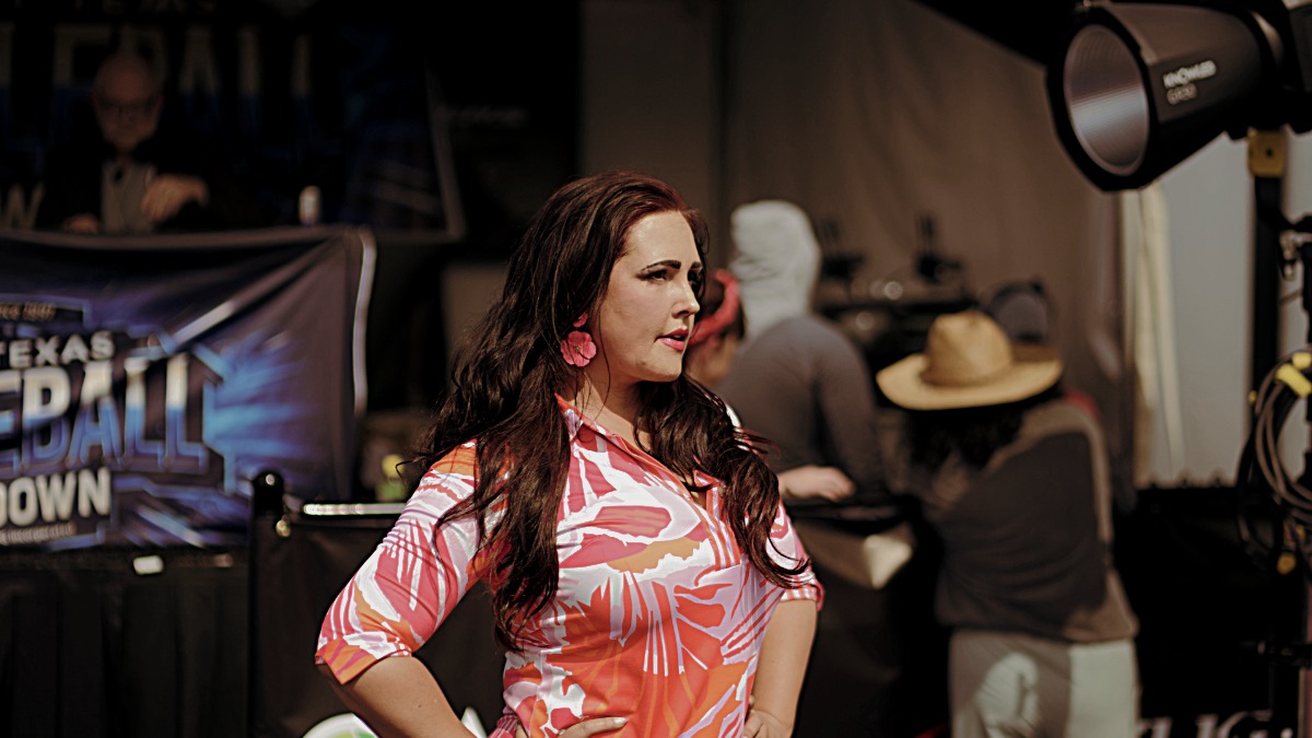 Stephanie Parker on set as Daisy in Pickleball: The Movie